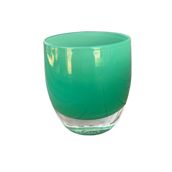 Glassybaby Strength Pre-Triskelion Votive Candle Holder Green Hand Blown GUC - Picture 3 of 15